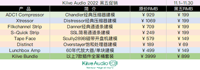 Kiive Audio 2022黑五价格.png