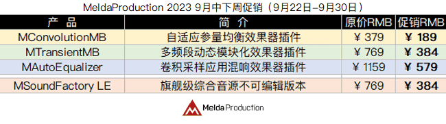 MeldaProduction 2023 9月中下周促销.png