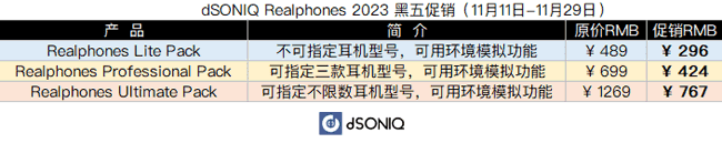 dSONIQ Realphones 2023 黑五促销.png