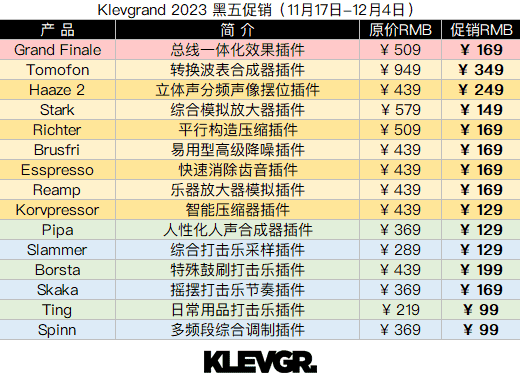 Klevgrand 2023 黑五促销.png