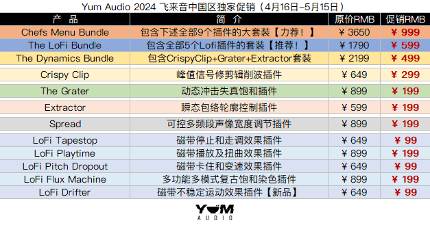 Yum Audio 2024 飞来音中国区独家促销.png