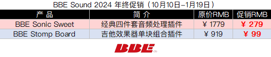 BBE Sound 2024 年终促销.png