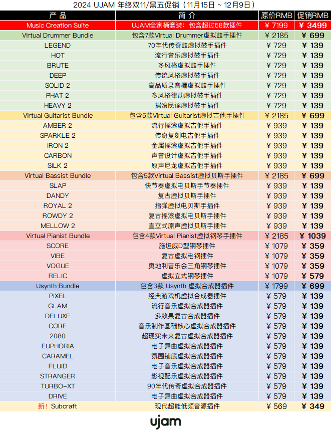 2024 UJAM 年终双11黑五促销.png